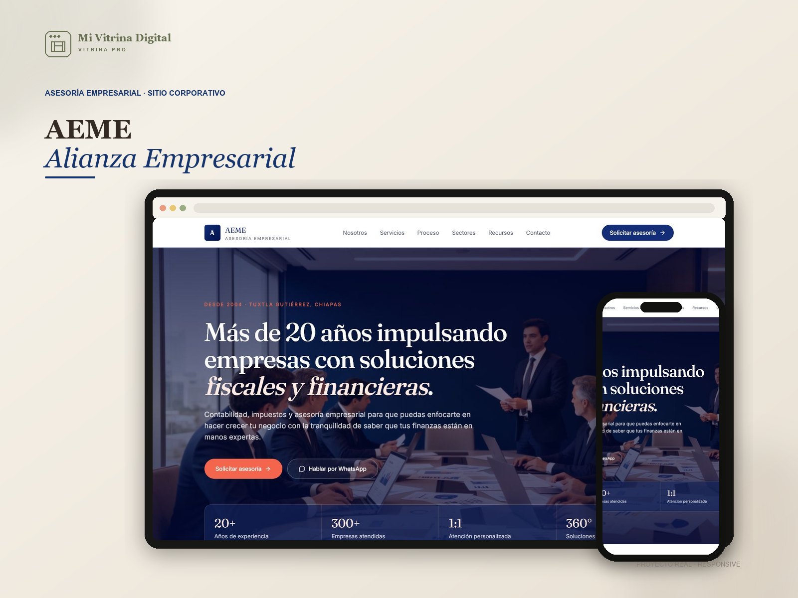Captura real del sitio AEME — Alianza Empresarial
